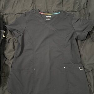 Cherokee V-Neck Black Scrub Top